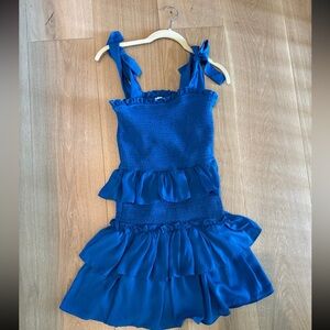 TCEC Blue Ruffled Mini Dress